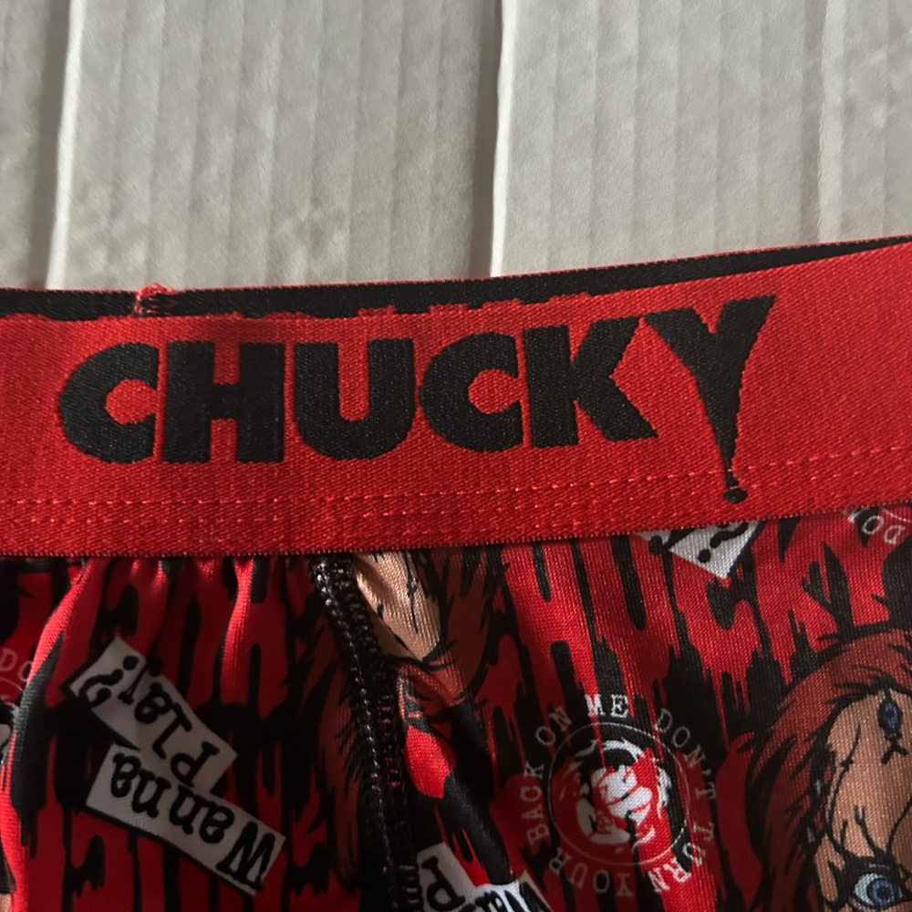 Chucky Themed Men’ s Boxer briefs Red and Black MED - Picture 2 of 5